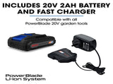 POWERBLADE LN4 20V Cordless Electric Line Trimmer & Garden Edger Kit, with Battery and Fast Charger V219-LTMCLSPBLN2A