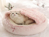 Cozy Cocoon Pet Bed - Plush Winter Nook for Dogs & Cats, Easy to Clean, Removable Washable Non Slip V1366-AZ2-W-11547