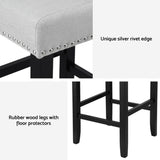 Artiss 2x Bar Stools Kitchen Dining Chairs Counter Fabric Stool Wooden Ada Grey UPHO-C-BAR-2501-GYX2