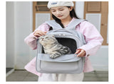 Grey Spacious Pet Carrier Backpack with Clear Window - Comfortable Travel Bag for Cats & Small Dogs V888-ELOSUNG27129
