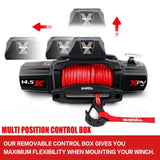 X-BULL 4WD Electric Winch 14500LBS 12V synthetic rope with 2 Pairs Recovery Tracks Gen2.0 Red V211-AUEB-AXEW016ST001-2