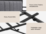 Artiss Bed Frame Double LED Metal Trundle Daybed with Charging Station TURN MBED-D-TURN-D-BK-ABC