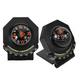 2Pcs Black Auto Compass with Inclinometer for Car Dashboard Portable Vehicle Mount V1192-AZ-W-31523