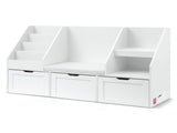 Keezi Kids Bookshelf Storage Organiser Toy Box Drawer Bench Seat Cabinet White FURNI-N-BOOK-140-WH-AB