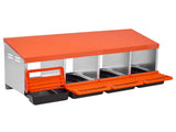 Chicken Nesting Boxes, 4 Compartments, Metal Egg Laying Boxes with Protective Collection Lids, Roll V952-JSCDX1530INCI7BMT002V0