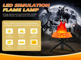 LED Halloween Jack-o'-Lantern Flame Effect Lamp with Dancing Silk Fabric Flame, Rechargeable V1341-ZY-HDWH5XQB-ORANGE-BLUEFLAME