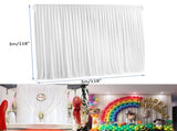 Large 33 m White Wedding Backdrop Curtains for Baby Shower and Birthday Decor V767-ZJJ69-WT-V1