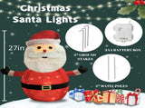 Lighted Christmas Santa Claus Decoration Lantern, 45 LED Collapsible Pop-Up Ornament with 8 Light V1107-LIGHTED CHRISTMAS SANTA CLAUS DECORATION LANTERN
