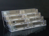 Business Card Holder, Acrylic Business Card Stand Desk with 4 Tier, Plastic Cards Display Holder V1370-AZ4-12242