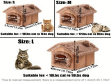 Plush Pet House with Detachable Cushion Cozy, Warm, and Stylish Indoor Cat or Small Dog Bed Soft V1341-ZY-9MDMUPYV-L-BROWN