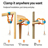 Interactive Door Clip Cat Toy with Bouncy Spring and Replaceable Teaser Tail Self-Play Entertainer V1341-ZY-JW7XP3JB-ORANGE