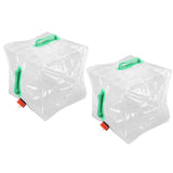2Pcs 20L Folding Water Bucket PVC Portable Transparent Water Container with Spigot for Camping V1294-YM0523-3111210337211
