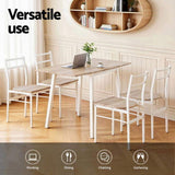 Artiss Dining Table and Chairs Set 5pcs Foldable Kitchen Furniture Natural White DSET-D-BH07-OA-AB