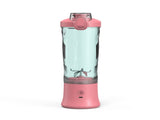 Pink Portable Blender 600ml Personal Smoothie Maker USB Rechargeable Juicer Cup with 6 Stainless V888-ELOSUNG40415