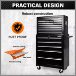 Black15 Drawer Tool Box Trolley Cabinet Storage Cart Garage Toolbox Organiser V465-95230-95237