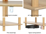 Artiss Bookshelf 3 Tiers Bookcase Display Shelves Wooden Storage Stand Rack Pine FUR-S-BSHELF-04-WD