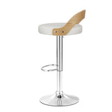 Artiss 2x Bar Stools Adjustable Leather Padded White BA-TW-8093-WHX2