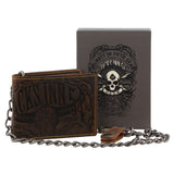 Jack's Inn Spade Mens Crazy Horse Leather Wallet with Detachable Chain in Brown V563-JACK-19-BRN