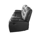 3 Seater Recliner Sofa In Faux Leather Lounge Couch in Black V43-REC-FAN3RBL