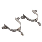 One Pair Boot Spurs Stainless Steel Vintage Leaf Patterned Western Cowboy Spurs for Outdoor V1294-YM3111220276611-0421