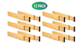 12 Pack Bamboo Adjustable Kitchen Drawer Dividers V178-36046