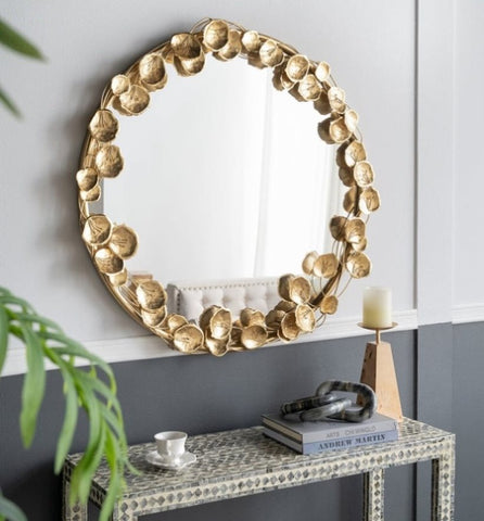 GOLD LEAF DESIGNER WALL MIRROR V742-86335DS