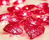 20 Red 3D Hollowed Rattan Heart-Shaped 3M String Fairy Lights, Battery Indoor & Outdoor V382-REDHRTRATTBATT20