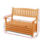 Gardeon Outdoor Storage Bench Box Wooden Garden Chair 2 Seat Timber Furniture FF-OSC-GD