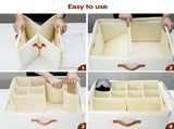 2 Pack Shoe Organizer Zipper Clear Lid Fabric Shoe Storage Box Space Saving Beige Shoe Holder for V985-SHOEORGANIZER
