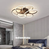 BAMDECOR AD2585 Black Creative Flower Shape Design Ceiling Lamp Acrylic Flush Mount Chandelier V255-BAM-AD2585-BLK-80