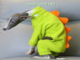 L Adorable Dinosaur Fleece Dog Jumpsuit - Warm Winter Pajamas for Whippets & Italian Greyhounds V888-ELOSUNG33650