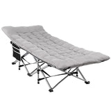 Artiss Folding Bed With Mattress Heavy Duty Grey 185CM FOLD-71-MAT-GY