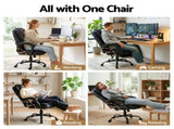 Artiss Massage Office Chair Executive Computer Gaming Chairs Black PU Leather MOC-09M-2P-BK