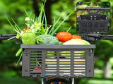 Bike Basket, Foldable Plastic Bicycle Basket with Handle, Lightweight Shopping Storage Basket, Easy V1237-ZY-924-006