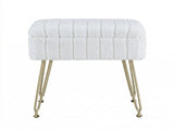 Artiss Storage Ottoman Vanity Foot Stool White FS-D-TED01-WH