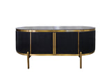 Kingsley Coffee Table - Black V292-CT-KINGSLEY-BLACKBASE-BLACKMARBLE