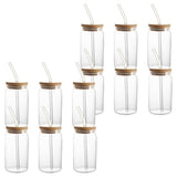 Gominimo 16Oz 12pcs Mason Jar Drinking Glass with Lid and Straw Tumbler Cup Can V227-3720262008171