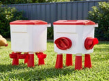 Giantz 8kg Chicken Feeder and 7L Waterer Set Large Capacity Poultry Drinker Kit FIK-FEEDER-PL-7L-RD