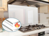 Toughened 90cm x 75cm White Glass Kitchen Splashback V63-828811