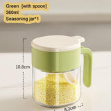 3 Pack Glass Spice Jars with Spoons, Yellow Kitchen Salt and Pepper Shakers, 360 ml V1237-ZY-917-143