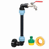 3/4 Inch Gooseneck IBC Tank Adaptor with Outlet Valve 3/4 Inch Gooseneck Coarse Thread 2 Way Brass V1369-AZ3-W-11450