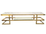 Alexa Gold TV Unit - White Marble V292-TV-ALEXA-GOLDBASE-WHITEMARBLE-WHITEMARBLE