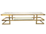Alexa Gold TV Unit - White Marble V292-TV-ALEXA-GOLDBASE-WHITEMARBLE-WHITEMARBLE