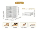 3-Tier Stackable Shoe Storage Box Set, featuring easy-access front-opening waterproof transparent V1102-KDDXZSNH001