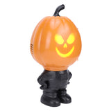 Talking Singing Pumpkin Figurine with Projector Lighted Pumpkin Desktop Ornament for Holiday Prop V1294-YM0901-3115250087011