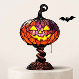 Halloween Pumpkin Table Lamp - Jack-O-Lantern Light - Vintage Halloween Lamp, USB Resin V1366-AZ2-W-15305