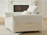 35 "Teddy fabric sofa, modern lounge chair, upholstered with a pillow - Black V1316-W2564S00006