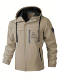 Men'S Hooded Windbreaker Lightweight Windbreaker Casual Jacket With Pockets - Black - Size 2XL V1106-M-APP-45894-BLAC-2XLAU2XLEU54