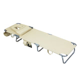 Levede Foldable Beach Lounge Chairs with Face Hole Khaki OD1066-KH