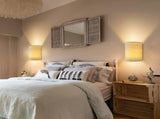 Battery Operated Wall Lights Indoor with Remote, Wireless LED Wall Lights with Fabric Shade, 12 V1171-CX-WL-BO-2